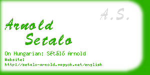 arnold setalo business card